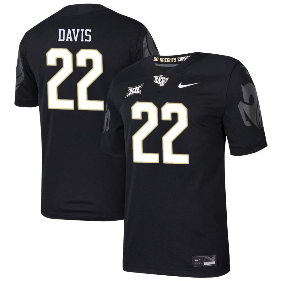 #22 Kalia Davis UCF Knights Jerseys Football Stitched-Black - Click Image to Close